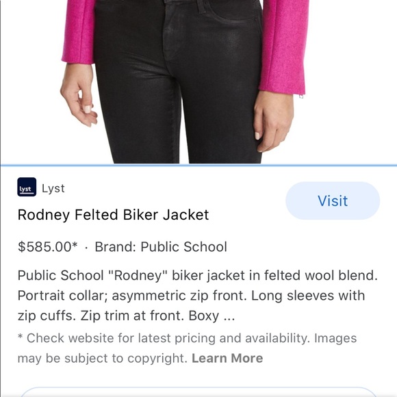 Public School Rodney Felted Biker Jacket - Picture 2 of 7